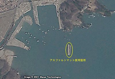 震災後の衛星写真（2011年3月）Google Earthより